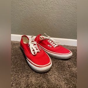 Red low rise vans